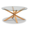 Baxton Studio Lida Glass and Wood Finished Coffee Table 160-10228